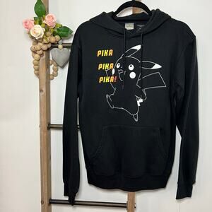 Pokemon Mens Long Sleeve Black‎ Sweatshirt Hoodie Size Small
